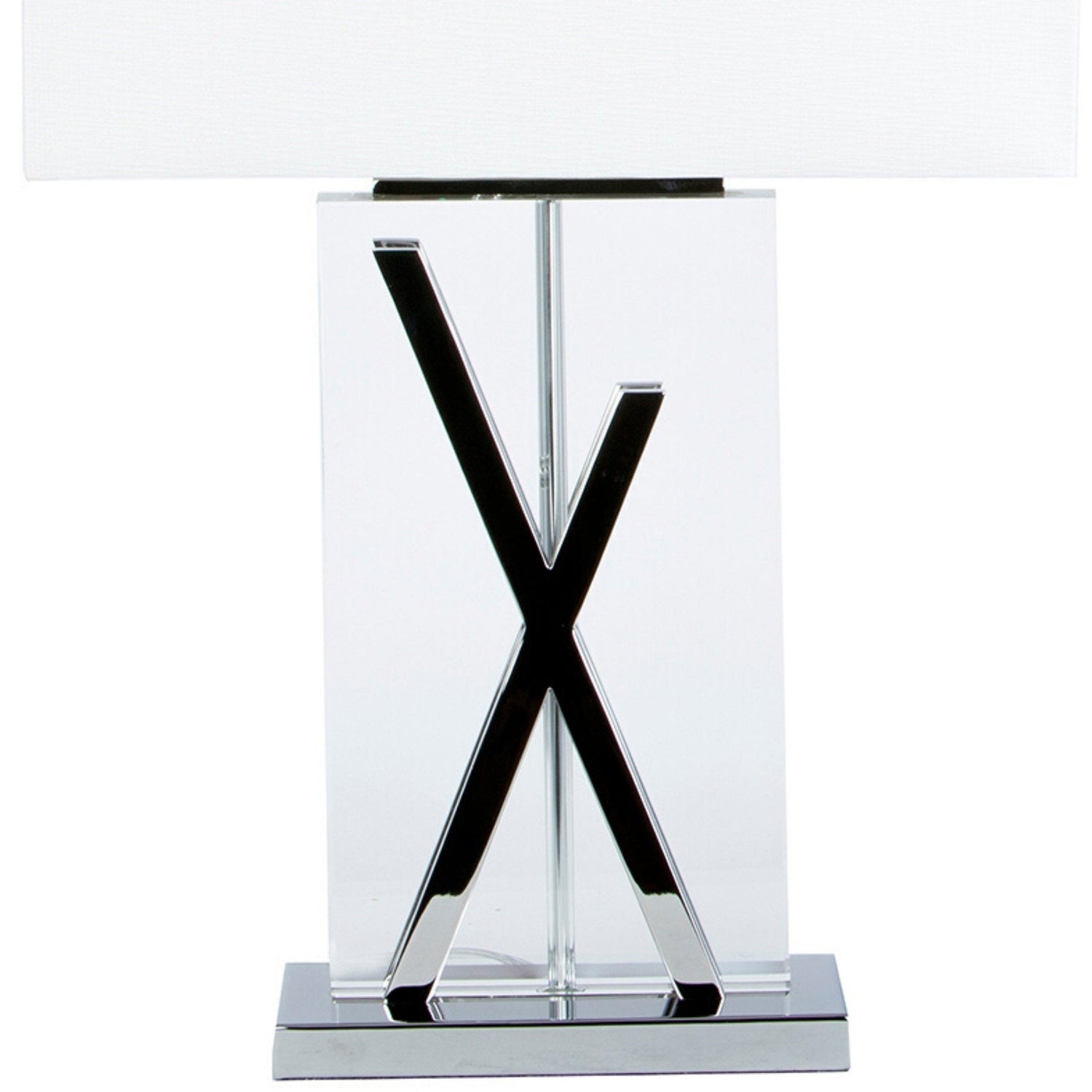 Chrome and Crystal X Table Lamp // 1 Light // USB Charger - Home Elegance USA