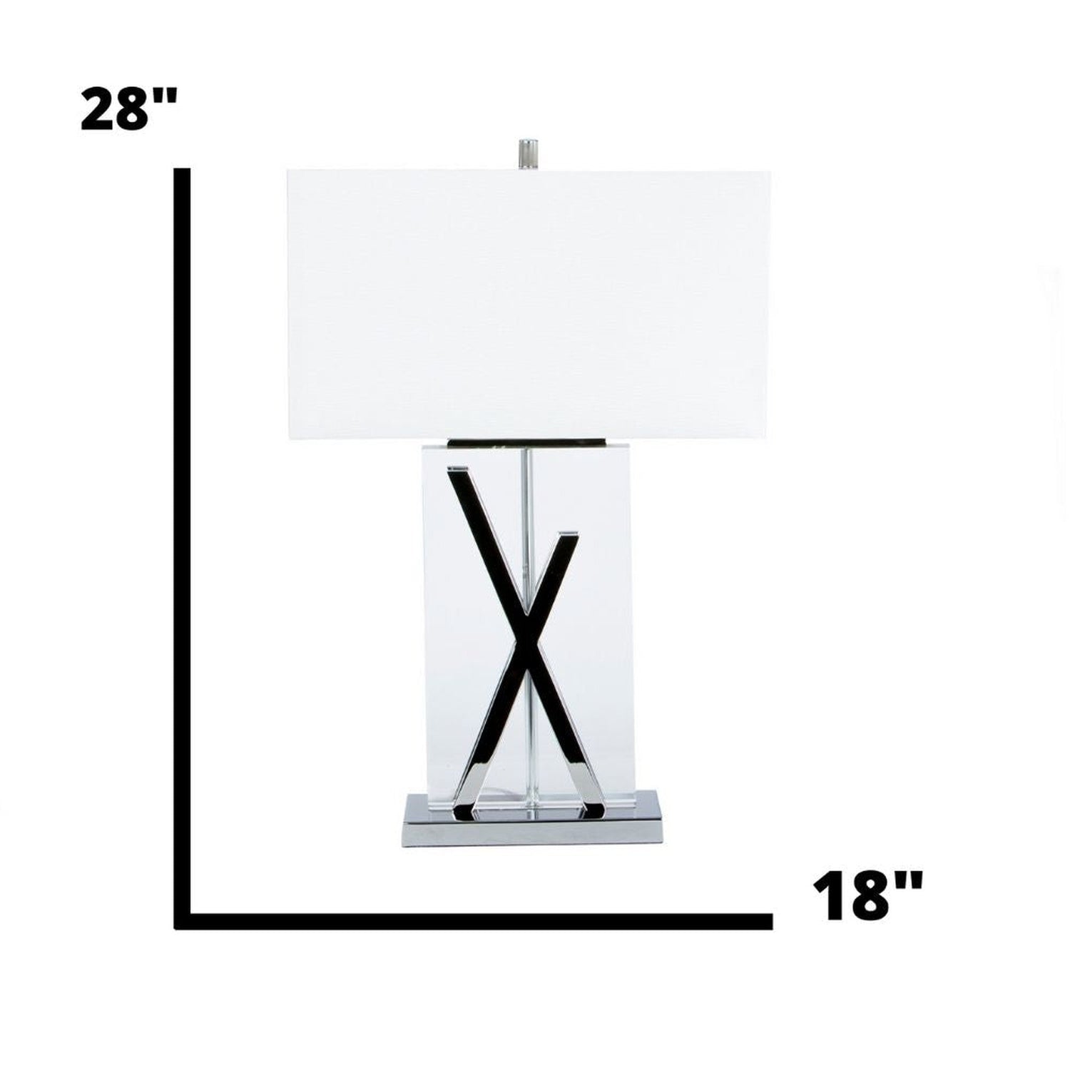 Chrome and Crystal X Table Lamp // 1 Light // USB Charger - Home Elegance USA