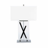 Chrome and Crystal X Table Lamp // 1 Light // USB Charger - Home Elegance USA