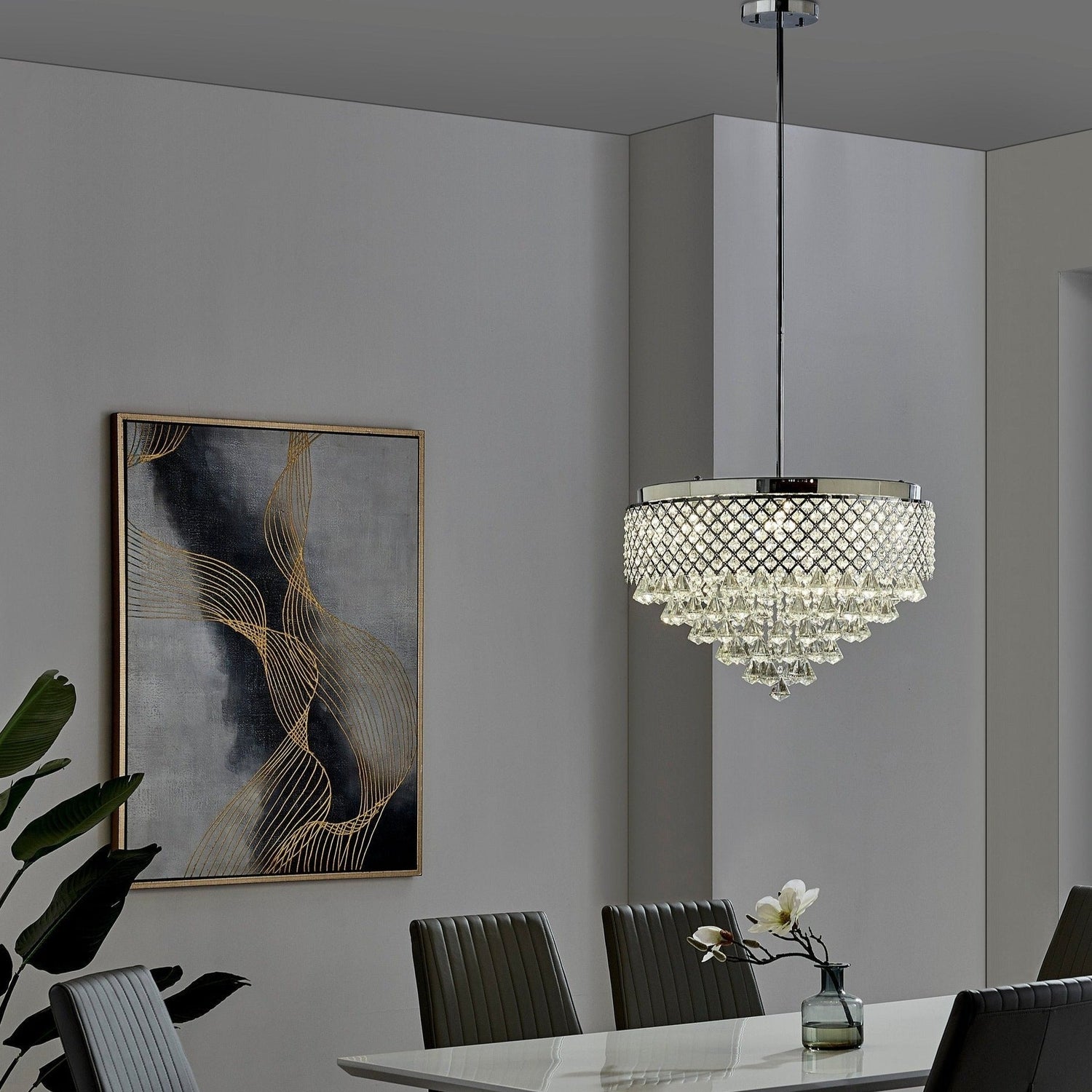 Cinderella Crystal Round Chandelier // 12 Light - Home Elegance USA