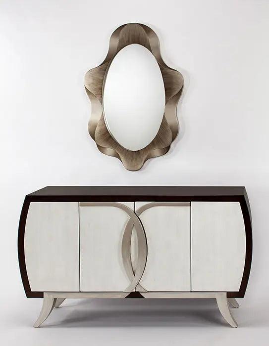 Cloudy White / Silver / Chocolate Buffet 1994-S with optional Wall Mirror by Artmax Artmax Furniture