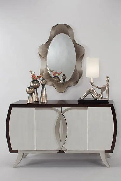 Cloudy White / Silver / Chocolate Buffet 1994-S with optional Wall Mirror by Artmax Artmax Furniture