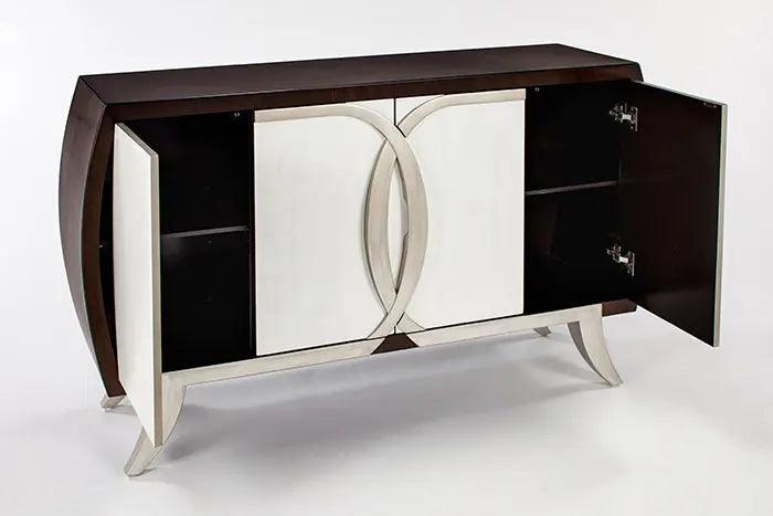 Cloudy White / Silver / Chocolate Buffet 1994-S with optional Wall Mirror by Artmax Artmax Furniture