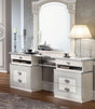 Aida Vanity Dresser With Mirror In White-Silver - Aidavdresserwh/Sl-M | ESF