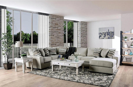 Colstrip Transitional Sectional in Beige Color by Furniture of America
