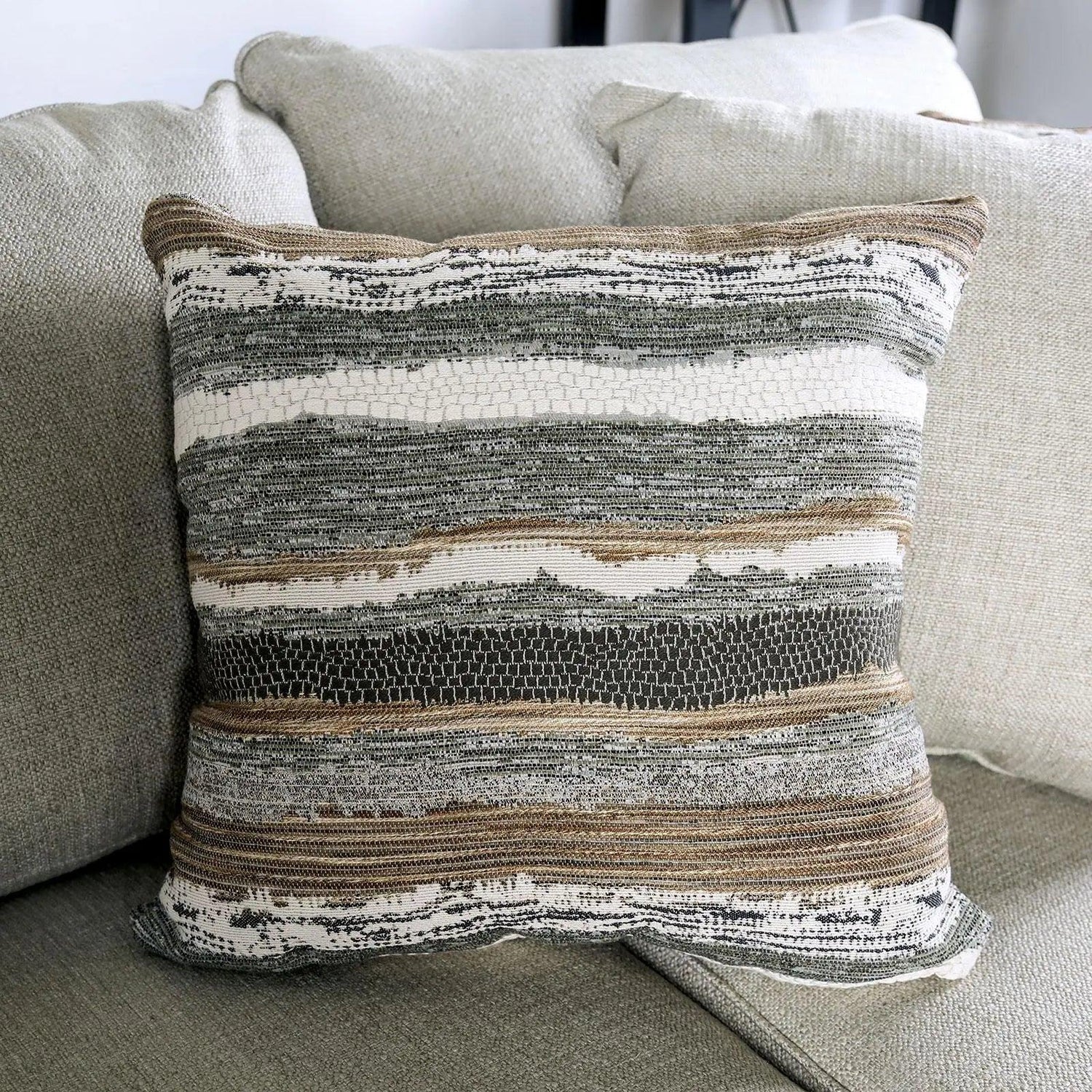 Colstrip Transitional Sectional in Beige Color by Furniture of America Furniture of America