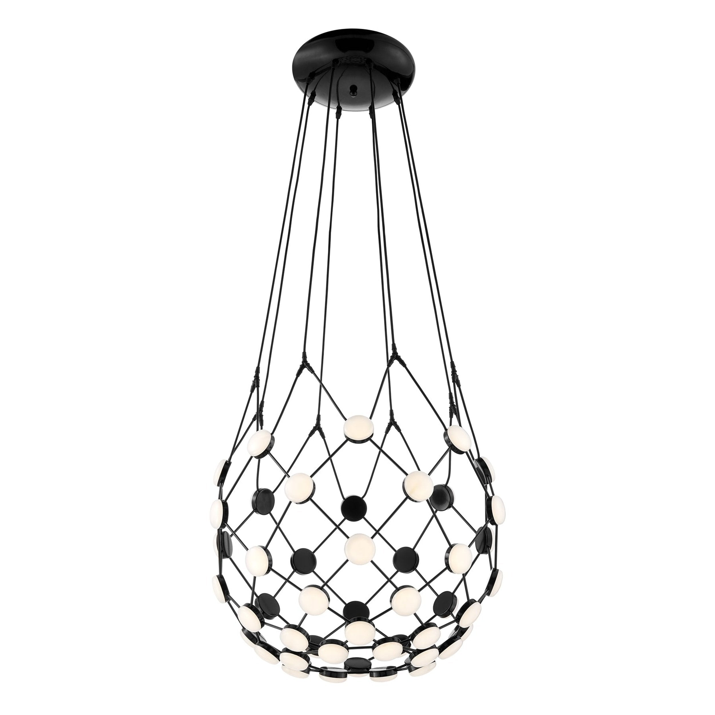 Contemporary Led Basket Chandelier Small Black Finesse Home Elegance USA