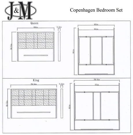 Copenhagen Modern Bedroom Set in Gray by J&M Furniture J&M Furniture