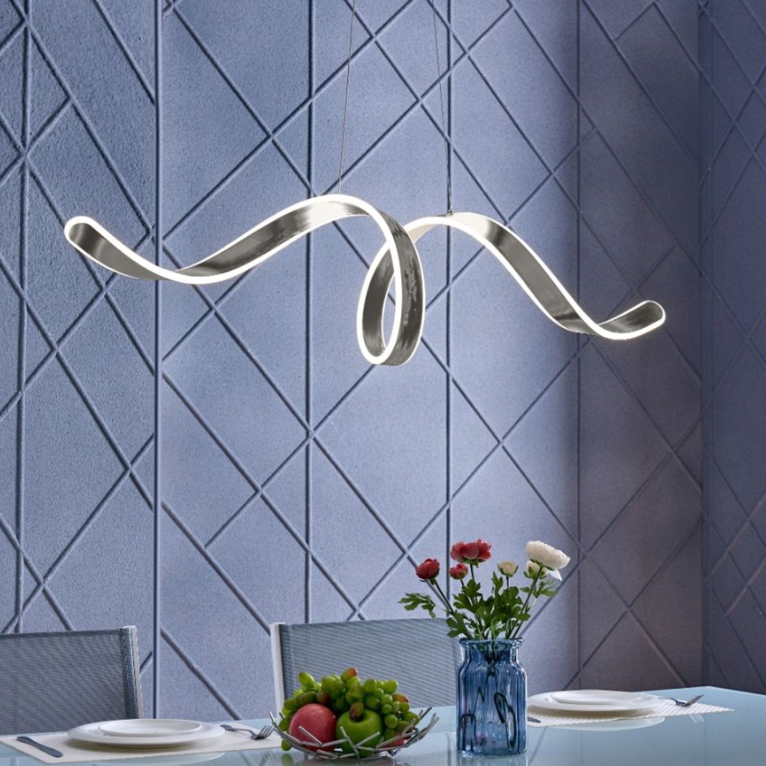 Copenhagen LED Chandelier // Chrome - Home Elegance USA