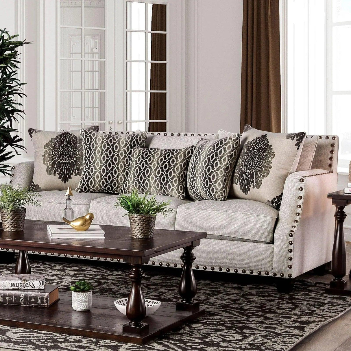 Cornelia Traditional Sofa and Loveseat by Furniture of America Furniture of America