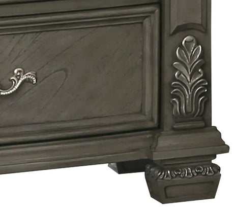 Silvy Transitional Style Nightstand In Gray Finish Wood | Cosmos