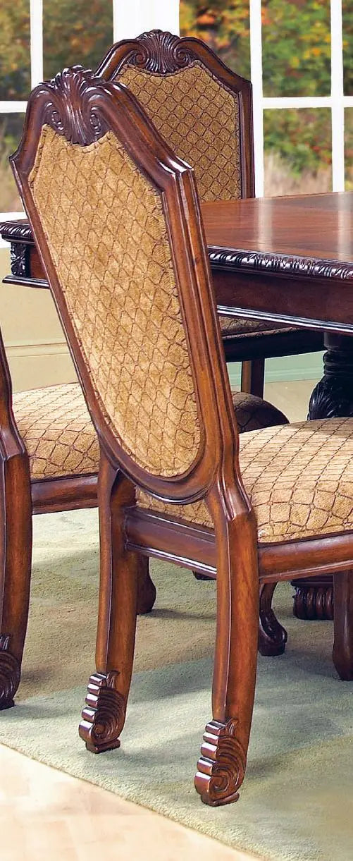 Veronica Cherry Traditional Style Dining Side Chair in Cherry finish Wood - Home Elegance USA