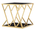 Julie Modern Style Marble End Table With Metal Base | Cosmos