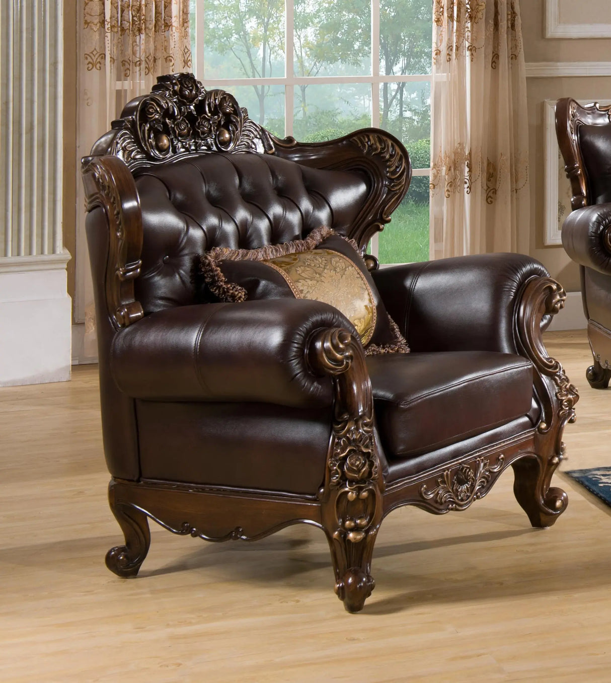 Vanessa Traditional Style Chair in Walnut finish Wood - Home Elegance USA