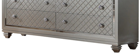 Shiney Contemporary Style Dresser In Silver Finish Wood | Cosmos