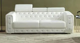 Charlise Modern Style White Sofa in Faux Leather - Home Elegance USA