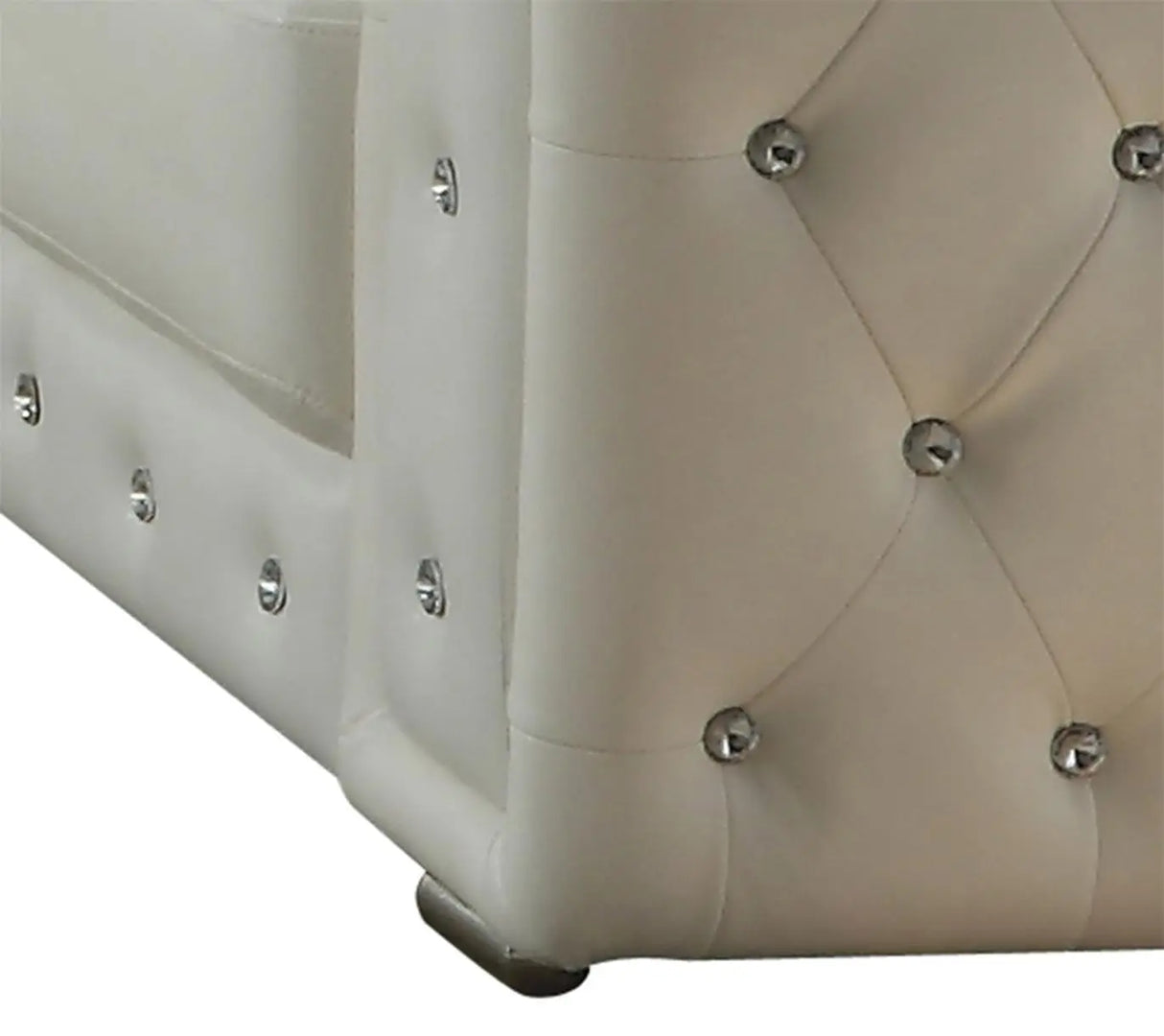 Charlise Modern Style White Loveseat in Faux Leather - Home Elegance USA