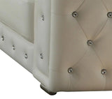 Charlise Modern Style White Loveseat in Faux Leather - Home Elegance USA