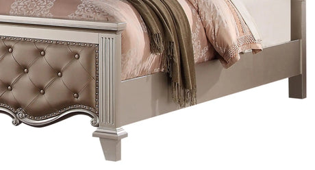 Sonia Contemporary Style King Bed In Beige Finish Wood | Cosmos