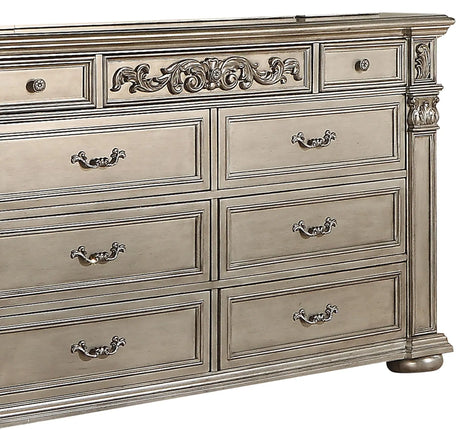 Platinum Traditional Style Dresser In Gold Finish Wood | Cosmos