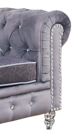 Sahara Modern Style Gray Chair with Acrylic legs - Home Elegance USA