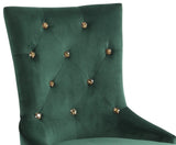 Queen Gold Modern Style Dining Chair in Green Velvet Fabric - Home Elegance USA