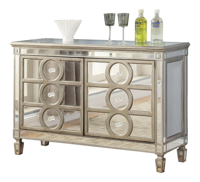 Brooklyn Contemporary Style Dining Server In Silver Finish Wood | Cosmos | Home Elegance USA