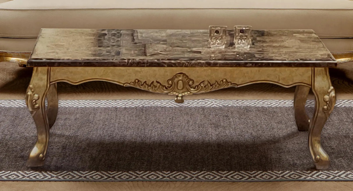 Majestic Transitional Style Coffee Table in Gold finish Wood - Home Elegance USA