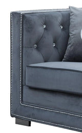 Zion Modern Style Gray Loveseat with Steel legs - Home Elegance USA