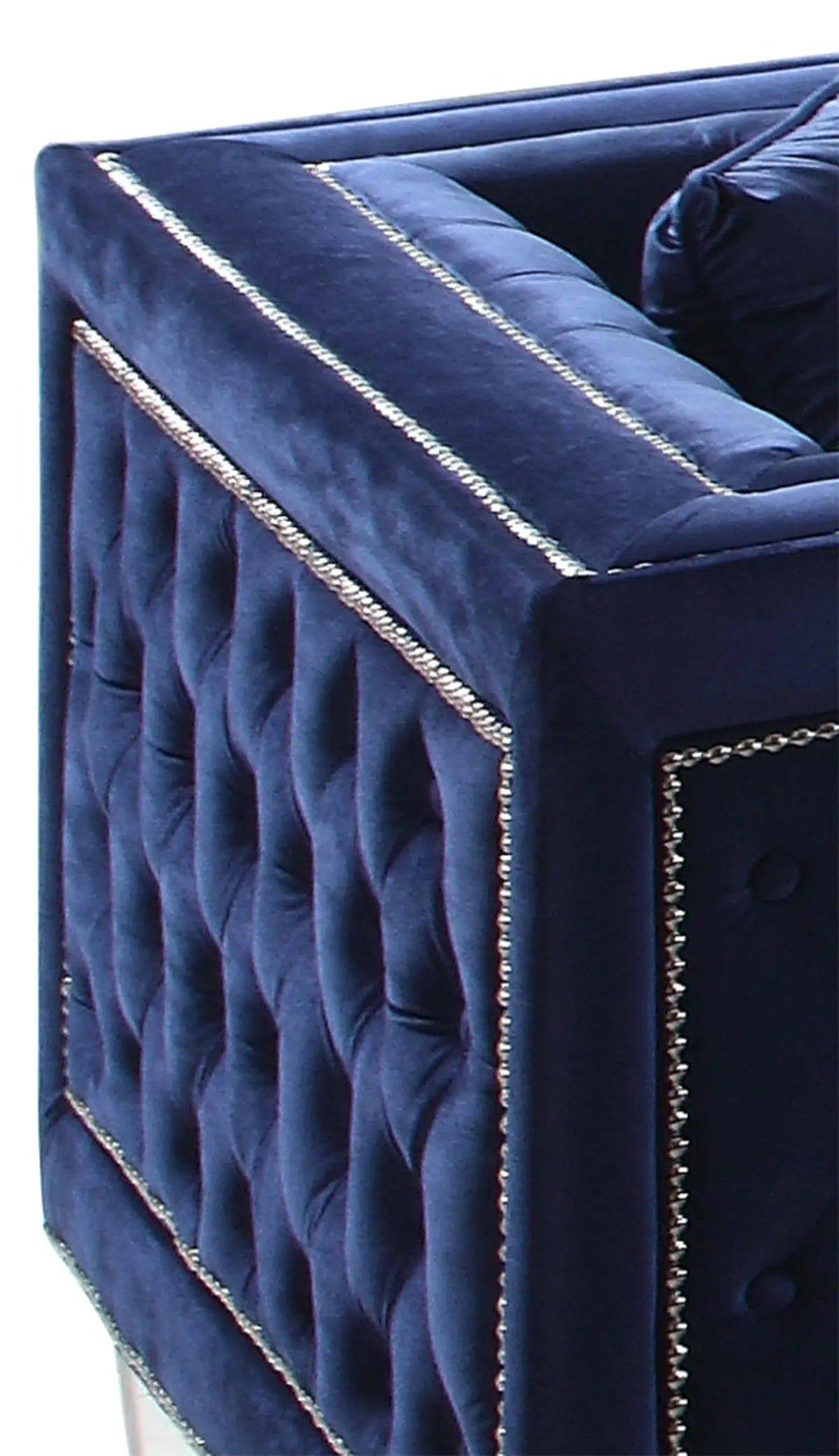 Kendel Blue Modern Style Navy Chair with Acrylic Legs - Home Elegance USA