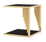 Kari Modern Style Marble End Table with Metal Base - Home Elegance USA