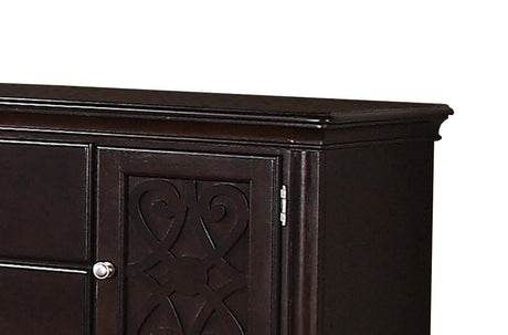 Zora Transitional Style Dining Server In Cherry Finish Wood | Cosmos