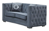 Zion Modern Style Gray Loveseat with Steel legs - Home Elegance USA