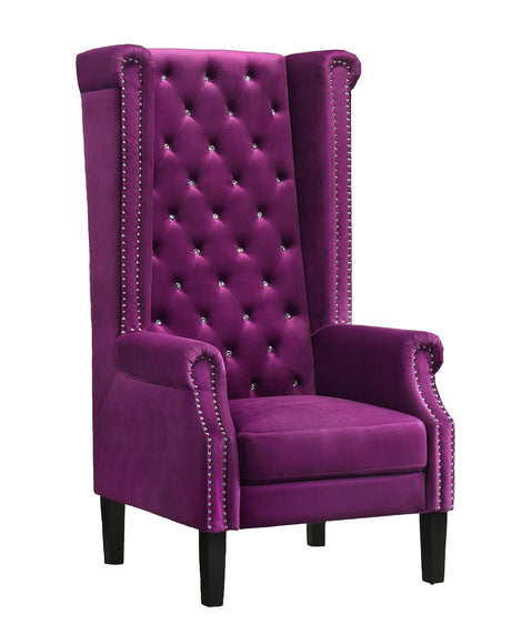 Bollywood Transitional Style Purple Accent Chair - Home Elegance USA