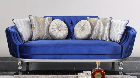 Skylar Transitional Style Sofa in Silver finish Wood - Home Elegance USA