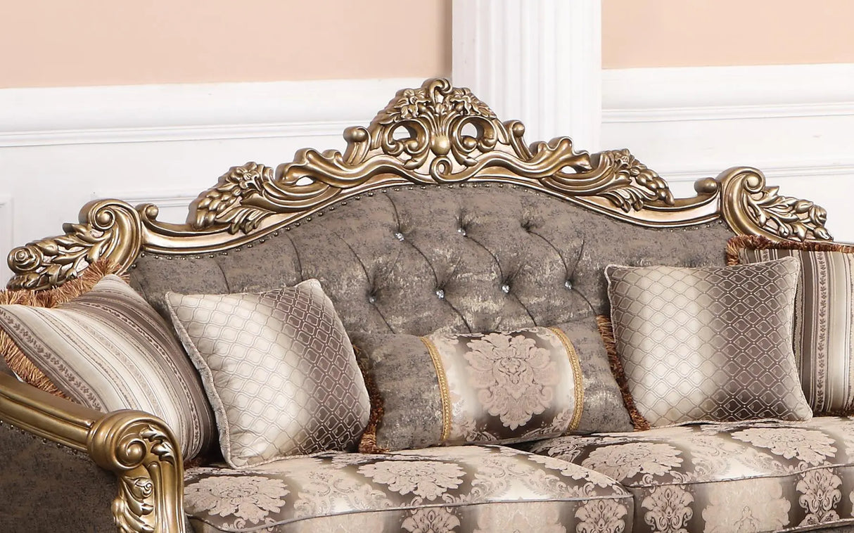Amelia Traditional Style Sofa In Bronze Finish Wood | Cosmos | Home Elegance USA