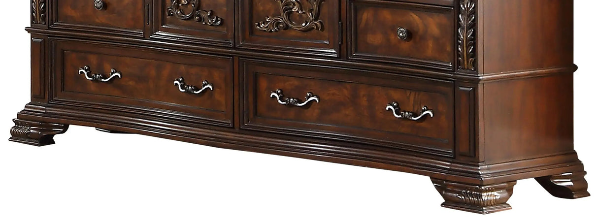 Santa Monica Traditional Style Dresser in Cherry finish Wood - Home Elegance USA