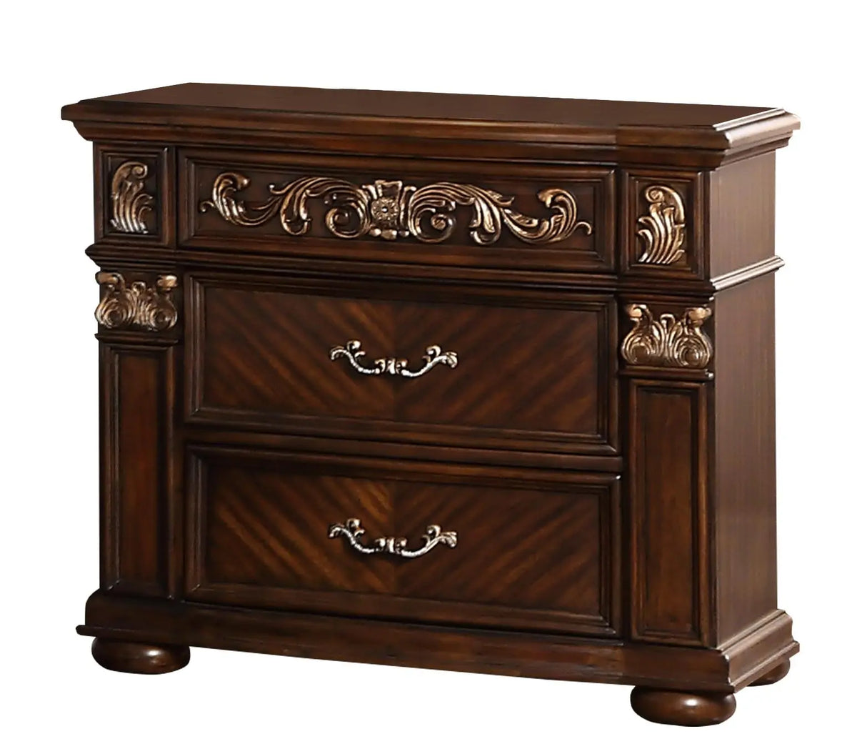 Aspen Traditional Style Nightstand In Cherry Finish Wood | Cosmos | Home Elegance USA
