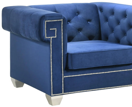 Clover Modern Style Blue Chair With Steel Legs | Cosmos