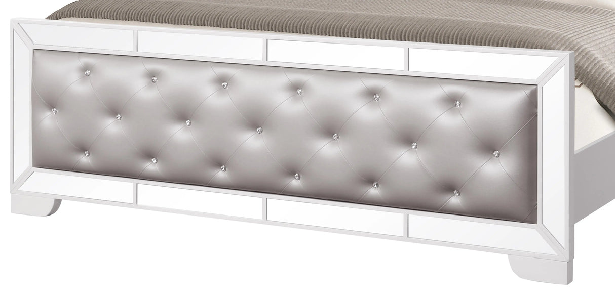 Grand Gloria Contemporary Style King Bed in White finish Wood - Home Elegance USA
