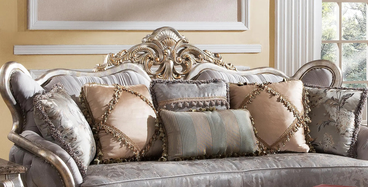 Oprah Traditional Style Sofa in Metallic finish Wood - Home Elegance USA