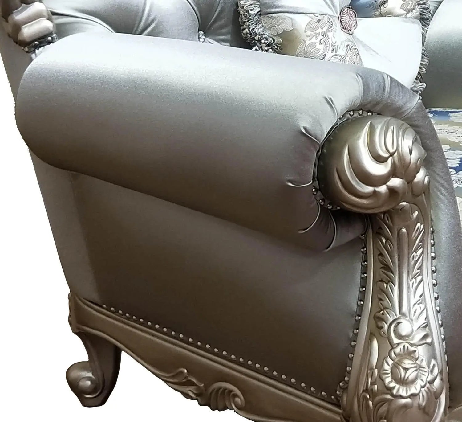 Ariel Transitional Style Chair In Silver Finish Wood | Cosmos | Home Elegance USA