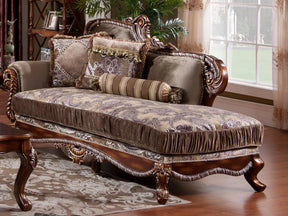 Janet Traditional Style Chaise In Cherry Finish Wood | Cosmos