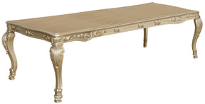 Miranda Transitional Style Dining Table In Gold Finish Wood | Cosmos