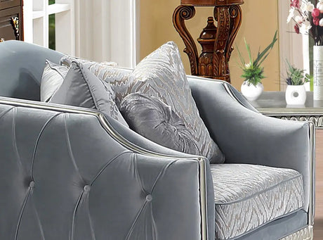 Venus Transitional Style Chair In Silver Finish Wood | Cosmos
