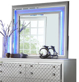 Shiney Contemporary Style Mirror in Silver finish Wood - Home Elegance USA