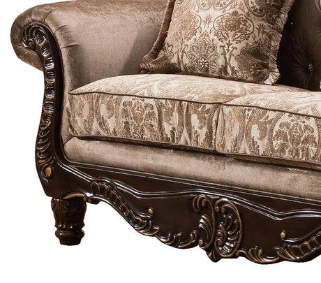 Giana Traditional Style Loveseat In Cherry Finish Wood | Cosmos