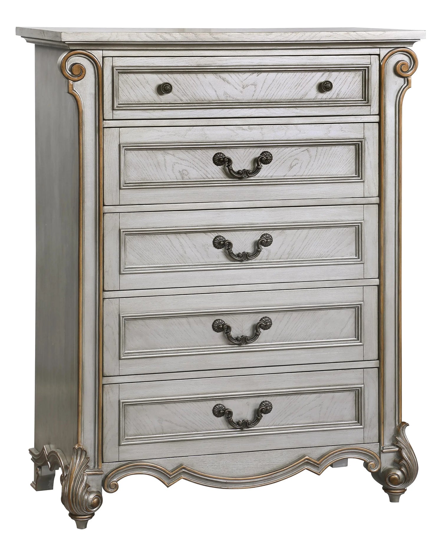 Melrose Traditional Style Chest in Silver finish Wood - Home Elegance USA
