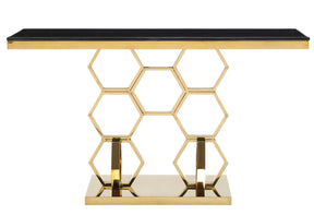 Hannah Modern Style Marble Console Table With Metal Base | Cosmos