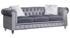 Sahara Modern Style Gray Sofa With Acrylic Legs | Cosmos